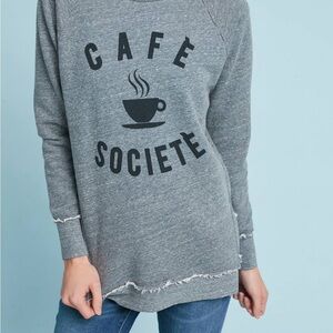 Sol Angeles Anthropologie Cafe Societe Crewneck Sweatshirt